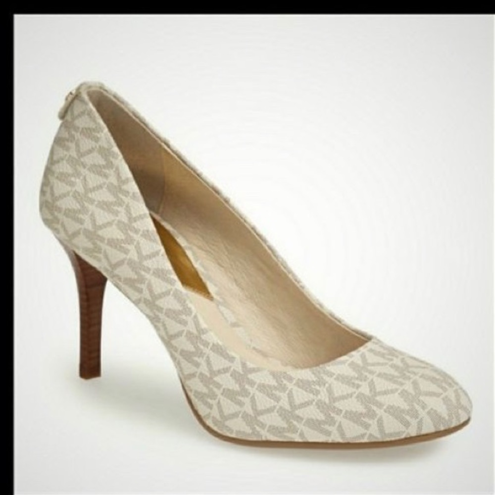 Michael Kors White Logo Heels